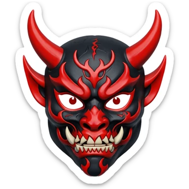 dark half oni mask sticker