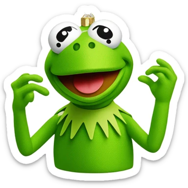 Kermit the frog ornament  sticker