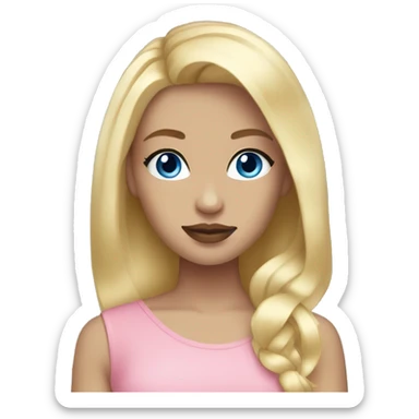 Girl Blonde hair blue eyes pink lips sticker