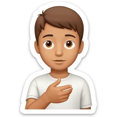 generate realistic detailed boy with hi hand 3d style sticker