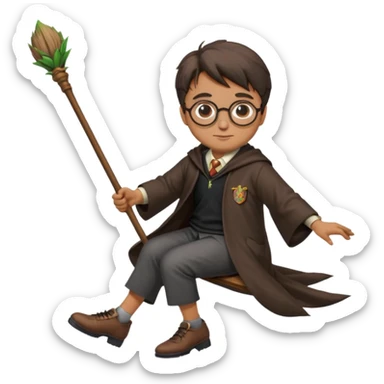 Harry potter flying on a broomstick sticker