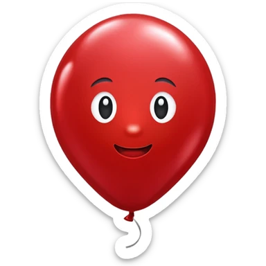 red glitter baloon sticker