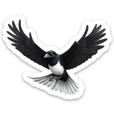 Angry Australian magpie swooping front on sticker