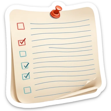 never-ending twisting to-do list paper packed with small checkboxes curling dramatically sticker