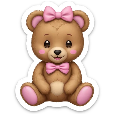 Proud feminine teddy bear sticker