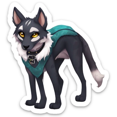 cool edgy animal fursona by griffsnuff & LiLaiRa & Falvie with badass colors and a collar full body sticker
