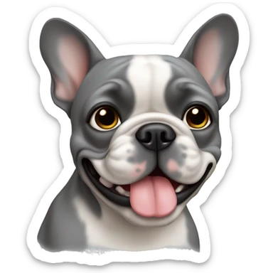 gray french bulldog sticker