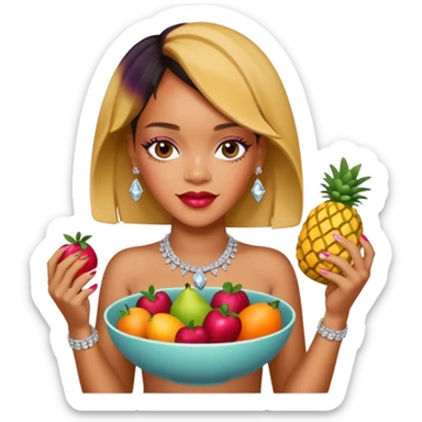 rihanna diamond aber statt mit diamond mit einer brine der frucht sticker