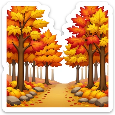 Autumn forest sticker