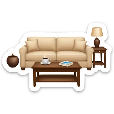Realistic livingroom neutral color sticker