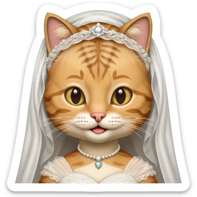 tabby cat brides sticker