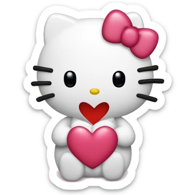 hello kitty with heart sticker