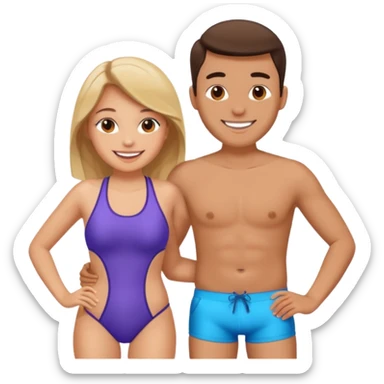 Girlfriend and boyfriend in swimsuit  sticker