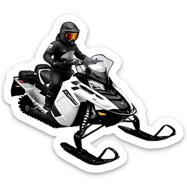 Snowmobile.  2018 Polaris 850 with a 144” track with a rider sitting on it sticker