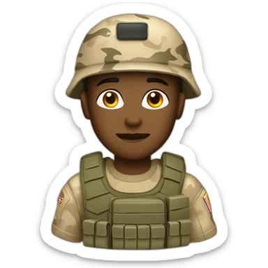 Military soldier with desert camo sticker