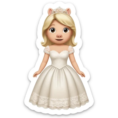 Miss piggy in a wedding dress sticker