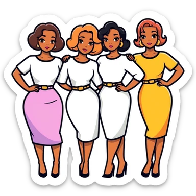 Five sassy women with the caption #BABS sticker