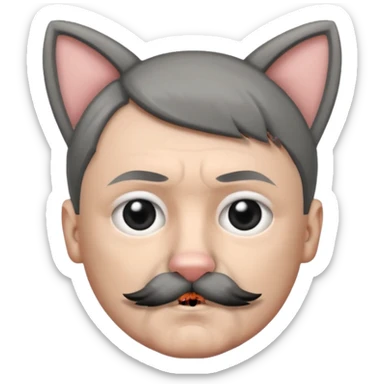 adolf hitler with cat ears  sticker