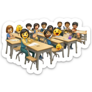 language group class in the classroom sticker