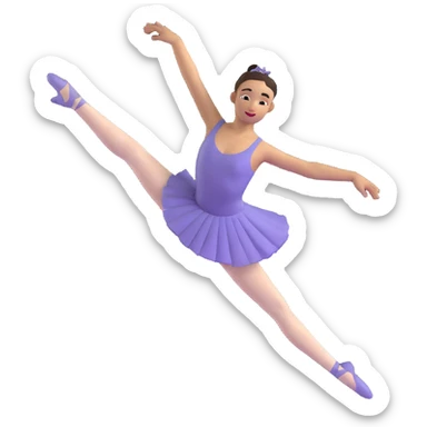 ballet dancer leaping, arms extended, poised expression sticker