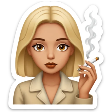 fille qui fume un jouin sticker