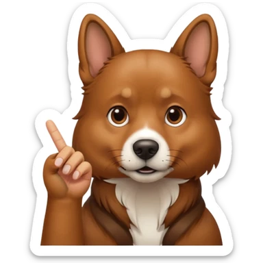dog tapping finger  sticker