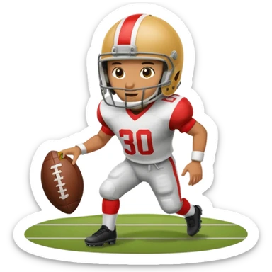 A person playing football on the field sticker