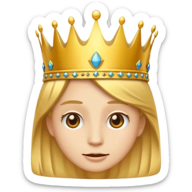 
“Please design an emoji with this face 😌 and add a crown on top of it.”

 sticker