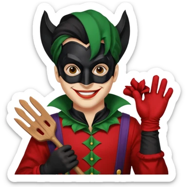 jester black and red mixed with an gardener and batman sticker