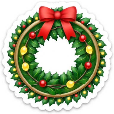 Christmas wreath with lights sticker