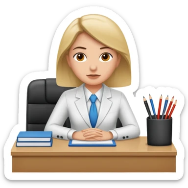 une image de 3/4 avec un recruteur à son bureau PAS DE FACE DE 3/4! qui regarde un candidat assis en face de lui. le recruteur est à droite sticker