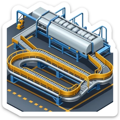 automobile plant with a conveyor sticker