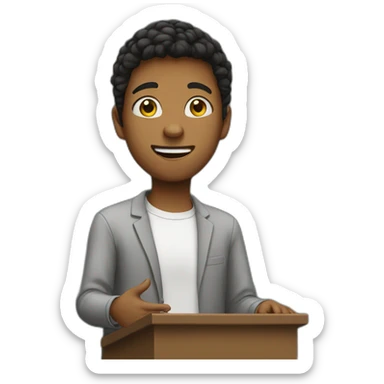 White Teenager giving a speech sticker