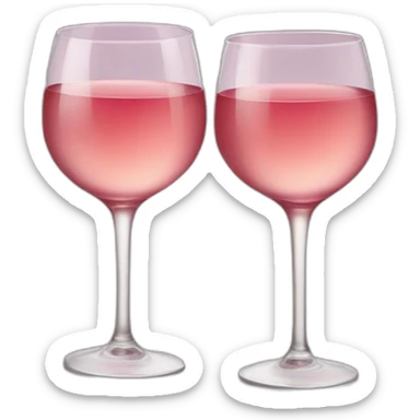 Two glasses of rose wine are clinking sticker