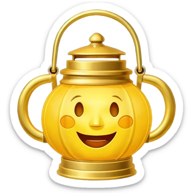 lantern emoji with laughing face sticker