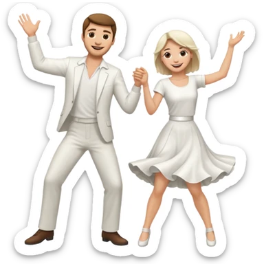 Man and woman dancing white sticker