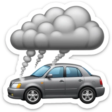 smoke coming out of a car silencer  sticker