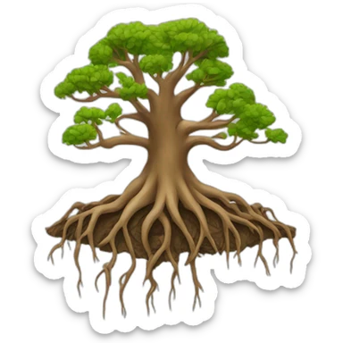 Trees roots linked sticker