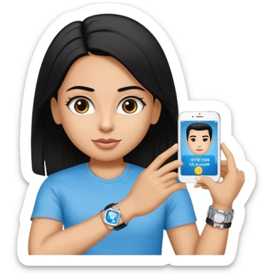 driving license with the photo of ipretty bratz emoji of salman khan wearing a black tee, silver- blue bracelet, black hair sticker