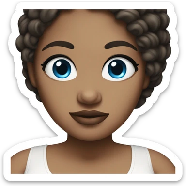 brunette plus size pregnant white woman with blue eyes sticker