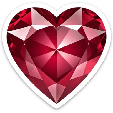Burgundy heart-shaped diamond sticker