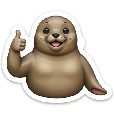 a seal giving a thumbs up sticker