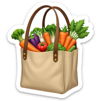 cartoon market bag. top view sticker