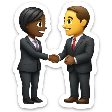 Businessman and Businesswoman talking to each other sticker