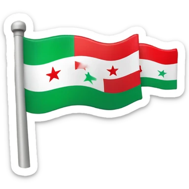 Green flag of syria with three red stars sticker