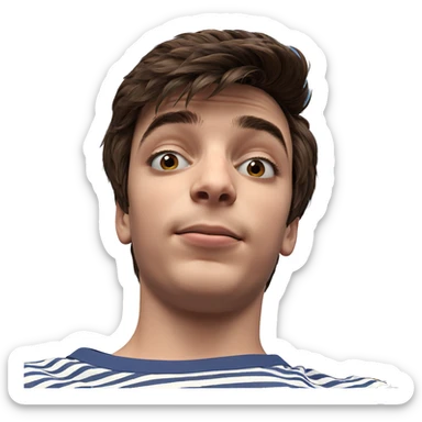 portrait of a brown haired boy sticker