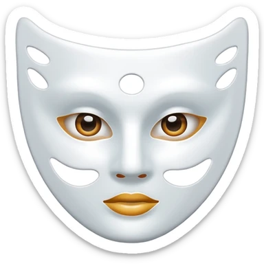 a sheet of white mask pack for face skincare beauty, except on the face, transpalent holes on eyes and mouth sticker