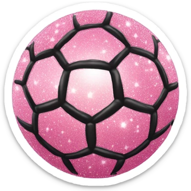 Pink glitter soccer ball  sticker