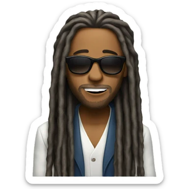 man with sunglasses and long dreds singing sticker
