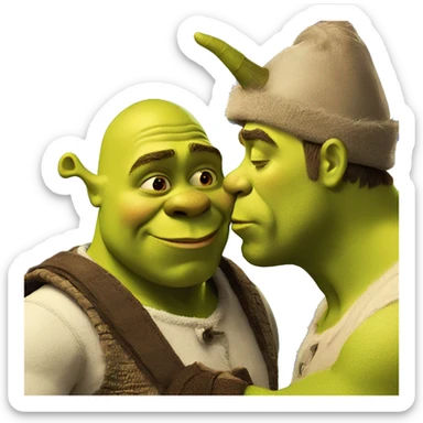 shrek kiss sticker